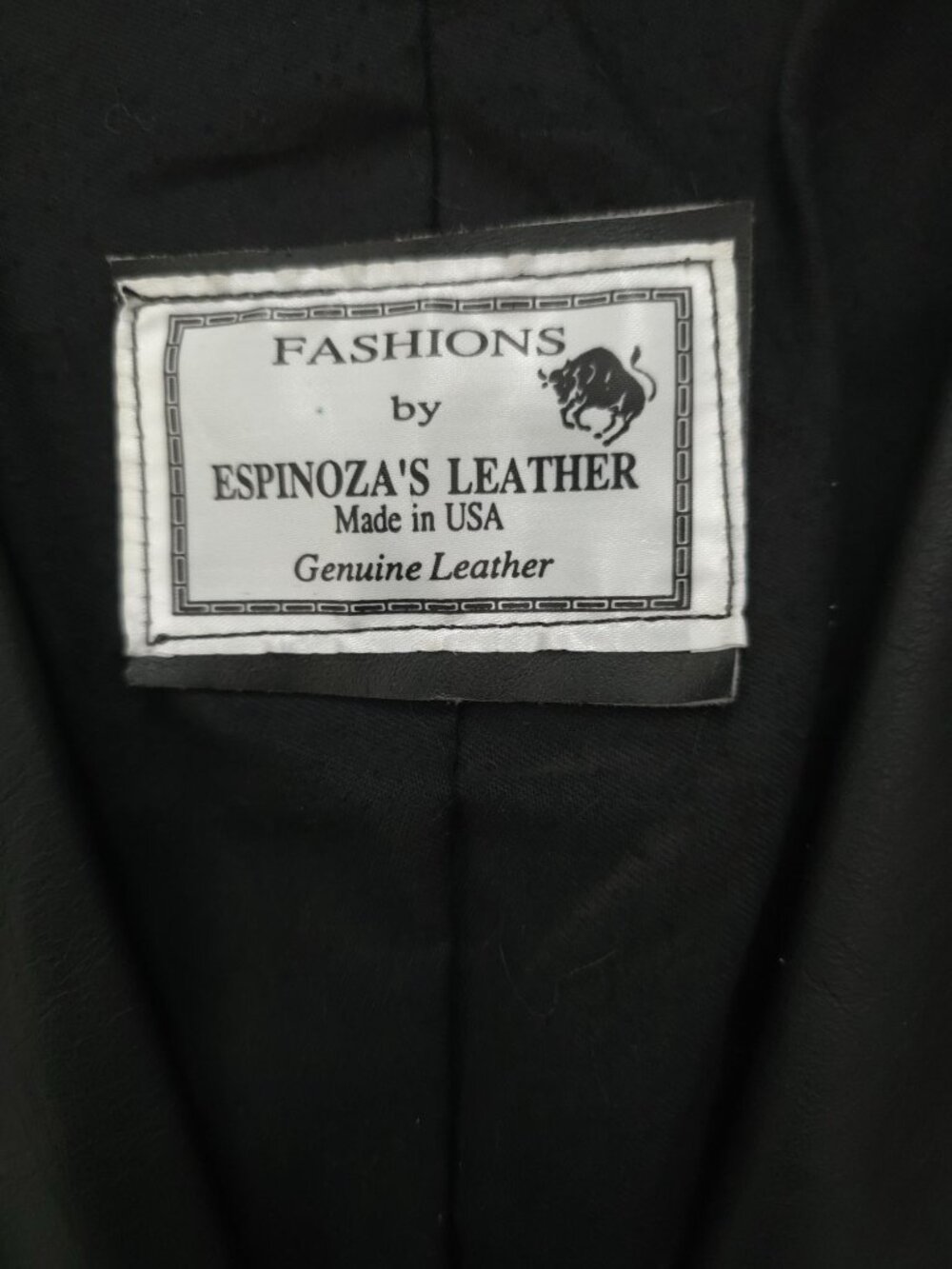 Vtg Espinoza's Genuine Black Leather Biker Motorcycle Club Vest Sz M - USA MADE - Picture 5 of 6